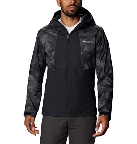 Columbia Men’s Inner Limits II Jacket, Packable, Waterproof & Breathable, Black Black Spotted Camo, Medium
