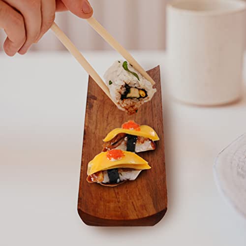 Bestonzon Japanese Sushi Plate Wood: 2Pcs Sashimi Bamboo Serving Geta Plate Sushi Board Fruit Dessert Platter Tableware Cutting Tray For Appetizer Cheese Dish #TOP7