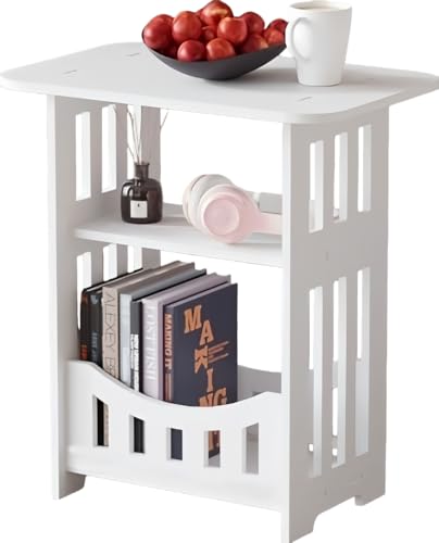 Slystar サイドテーブル 収納テーブル ベッドサイドキャビネット ソファテーブル 収納ラック ミニ 1段2段 一人暮らし 小さめ 軽量 省スペース 組み立てが簡単 サイドラック オープンラッ 北欧 多機能 ソファの横などでの使用に適 リビングや 寝室