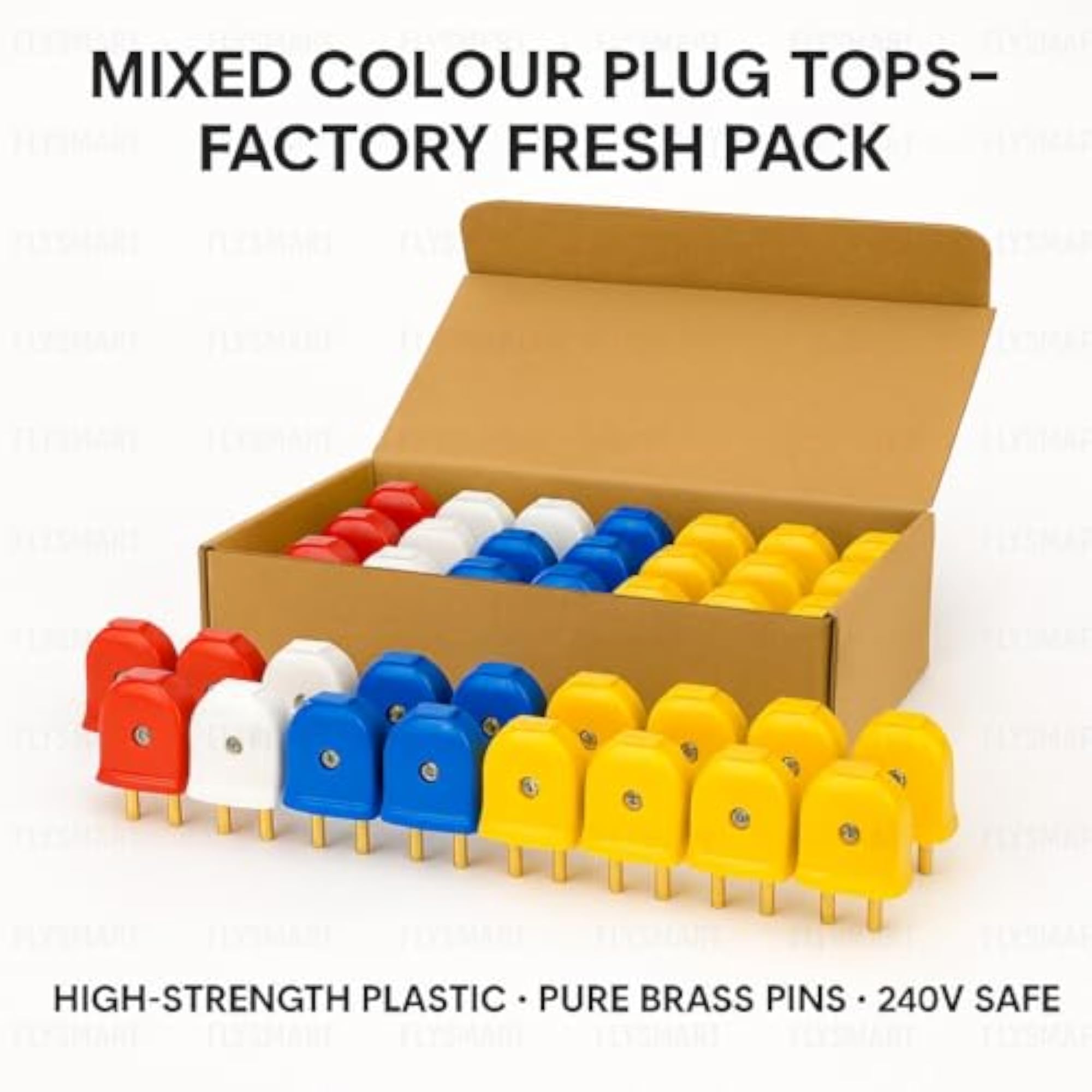 Multicolor 2 Pin Male Plug Top, Pack of 50