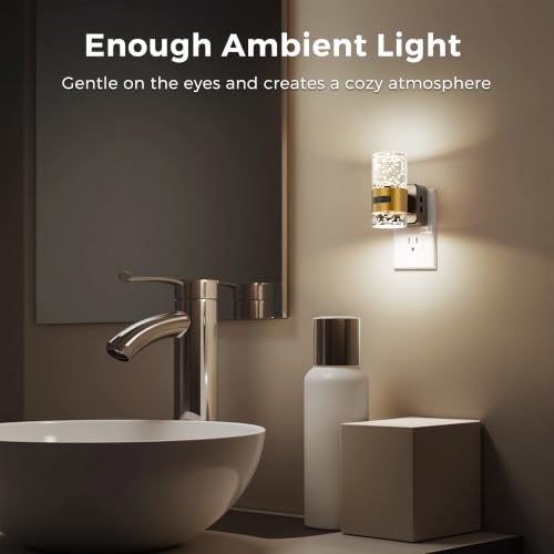 Image of L LOHAS LED Motion Sensor Night Light, Bubble Night Lights Plug into Wall,3CCT Color Temperature Change Night-Light,Dimmable Nightlights with Dusk to Dawn Sensor for Rooms Bathroom Hallway