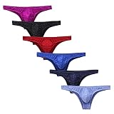 Hip Men's Half Color Striped 6PC Low Bikini Panties Briefs Waist Men's underwear C9 Mens Underwear,