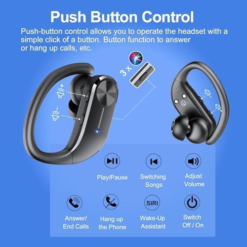 Push button control diagram for HADBLENG Q28S-B earbuds