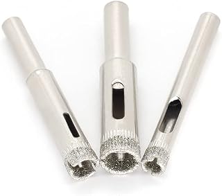 Diamond Hole Saw Set of 3, Glass Hole Saw Drill Bit Kit Suitable for Ceramic Glass Tile Porcelain Marble (6, 8, 10mm)