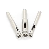 Jamiikury Diamond Hole Saw Set of 3, Glass Hole Saw Drill Bit Kit Suitable for Ceramic Glass Tile Porcelain Marble (6, 8, 10mm)