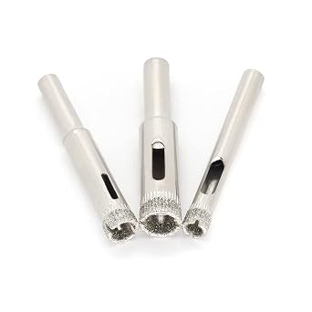 Diamond Hole Saw Set of 3, Glass Hole Saw Drill Bit Kit Suitable for Ceramic Glass Tile Porcelain Marble 6, 8, 10mm