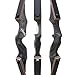 HANDBAIGE Black Hunter Left Hand Bow Riser 15'' Archery Bow Riser for Recurve Bow Longbow Takedown Wooden Bow Handle with Wrench (Black)