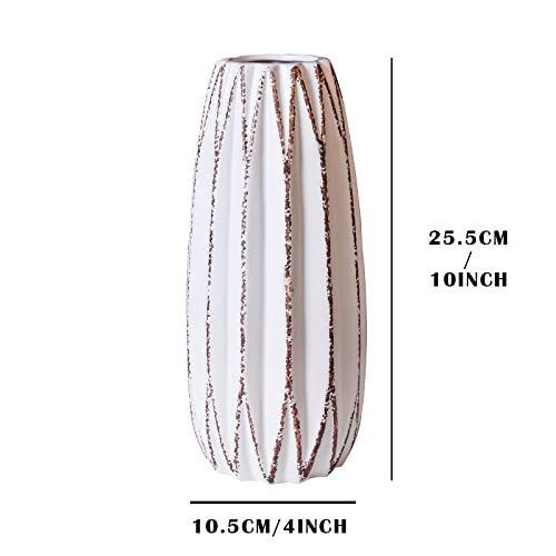 Yundu White Ceramics Vases For Home Decor, Flower Vase, Modern Farmhouse Table Décor Vase #TOP1
