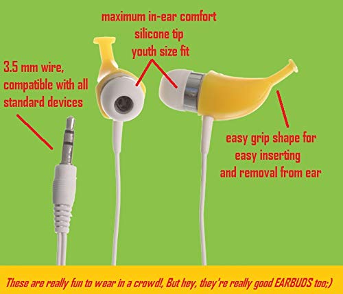 Go Bananas Earbuds Growing Out Of Your Ear Banana Costume Accessory Banana Theme Novelty #TOP3