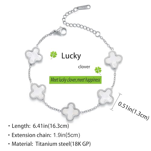 Clover Bracelet for Women Adjustable Fashion Simple Sliver Chain Bracelet Lucky Bracelets Jewelry Gifts Trendy for Women2