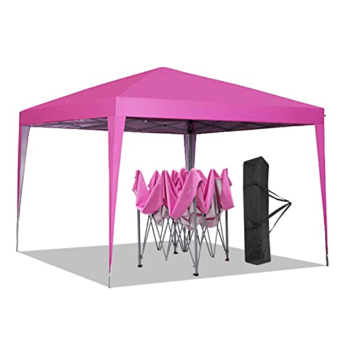 Oneofics Canopy Tent 10X10Ft Pop Up Canopy Instant Shelter Adjustable Height Portable Party Tent Portable Uv Proof And Waterproof With Carrying Bag (Pink) #TOP6