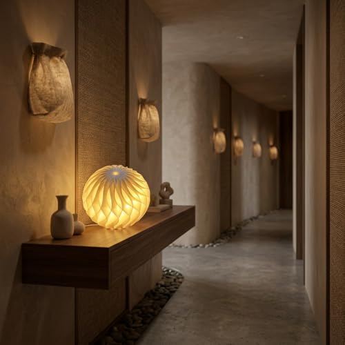 Image of USB Powered Decorative Table Lamp with Warm Yellow 10W LED - Ambient Night Light for Bedroom, Living Room, Desk & Home Decor | Eco-Friendly Warm Glow Lamp (IRIS)