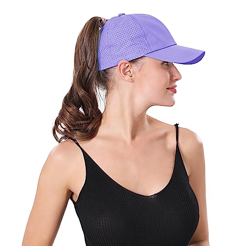 New Upgraded Womens Criss Cross Hat Ponytail Baseball Cap Adjustable High Messy Bun Ponycap Low Profile Dad Trucker Hat #TOP3