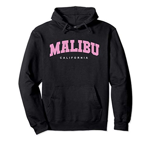 Malibu California USA College Style Felpa con Cappuccio