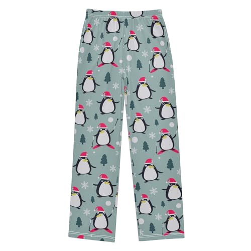 Boys' Pants Cute Penguins Christmas Funny Long Bottoms Jogger Pants Elastic Waist Trousers with Pockets S-XL