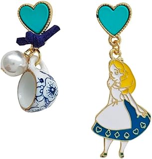 Cute Alice in Wonderland Mismatch Style Earrings - Buy now