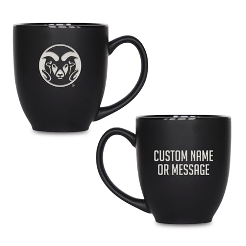 Image of Rico Industries NCAA Primary 15-Oz Personalized Matte Black Bistro Mug - for Hot or Cold Drinks