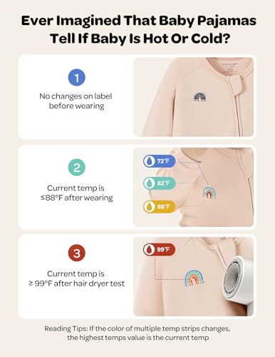 Momcozy Boy Girl Baby Pajamas Onesie, 0-24 M Temp-Sensing 2-Way Zipper Cotton & Viscose Derived from Bamboo Newborn Sleepers2