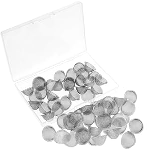 40 PCS Screen, 0.75 inch Screen Filters, Stainless Steel Conical Screen for Bowls, Adjustable Size 3/4 inch Diameter Screens(Silver)