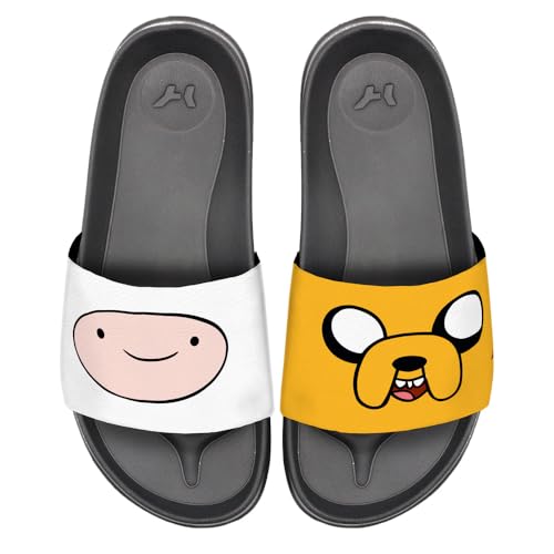 Popfunk Adventure Time Finn Jake Faces Unisex Adult Slides Adjustable Flip Flop Sandals Officially Licensed Hypd Slydr Switch™