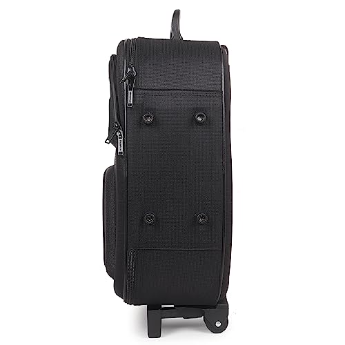 Image of Lightweight Model Polyester Soft-Side 65Cm Medium Chack-in Luggage Trolley Bag...(Medium 24 inches)- Spinner Wheels (Black)