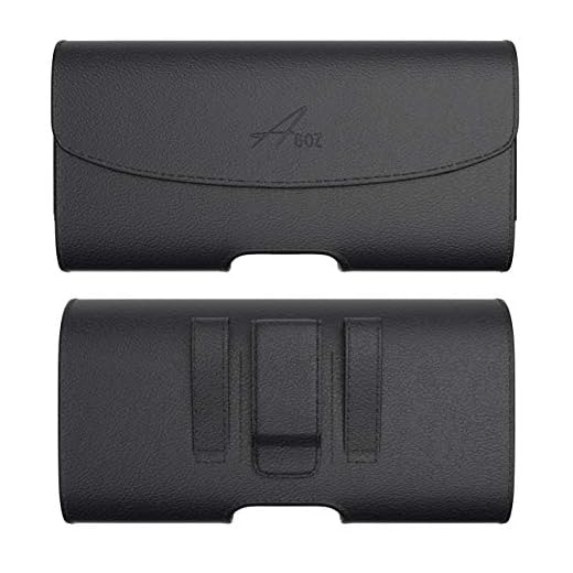 AGOZ Cell Phone Case for TMobile Revvl 6 5G, Revvl 5G, Revvl 4+, Revvl 4, Revvl 2 Plus, Revvl Plus, Alcatel 7, Alcatel Pixi 4 LTE 6" (6.0 INCHES Display), Leather Pouch Holster with Belt Clip & Loops