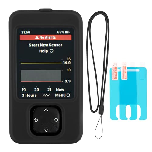 Swiatla Dexcom G7 Receiver Case with Neck Lanyard and 2PCS Screen Protector (Black)