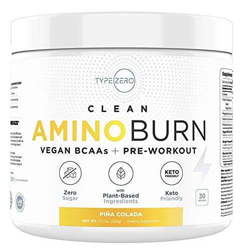 AminoBurn - Natural Pre Workout + Vegan BCAA (PiÃ±a-Colada | 30serv) Sugar Free BCAAs Amino Acids Supplement Keto Preworkout for Women Weight Loss, Amino Preworkout Energy, Post Workout Recovery Drink