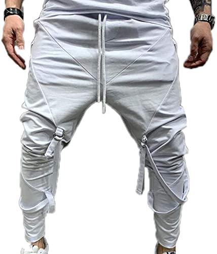 Pantalon harem en coton léger blanc taille 31-35 Ninja Aladdin pour homme