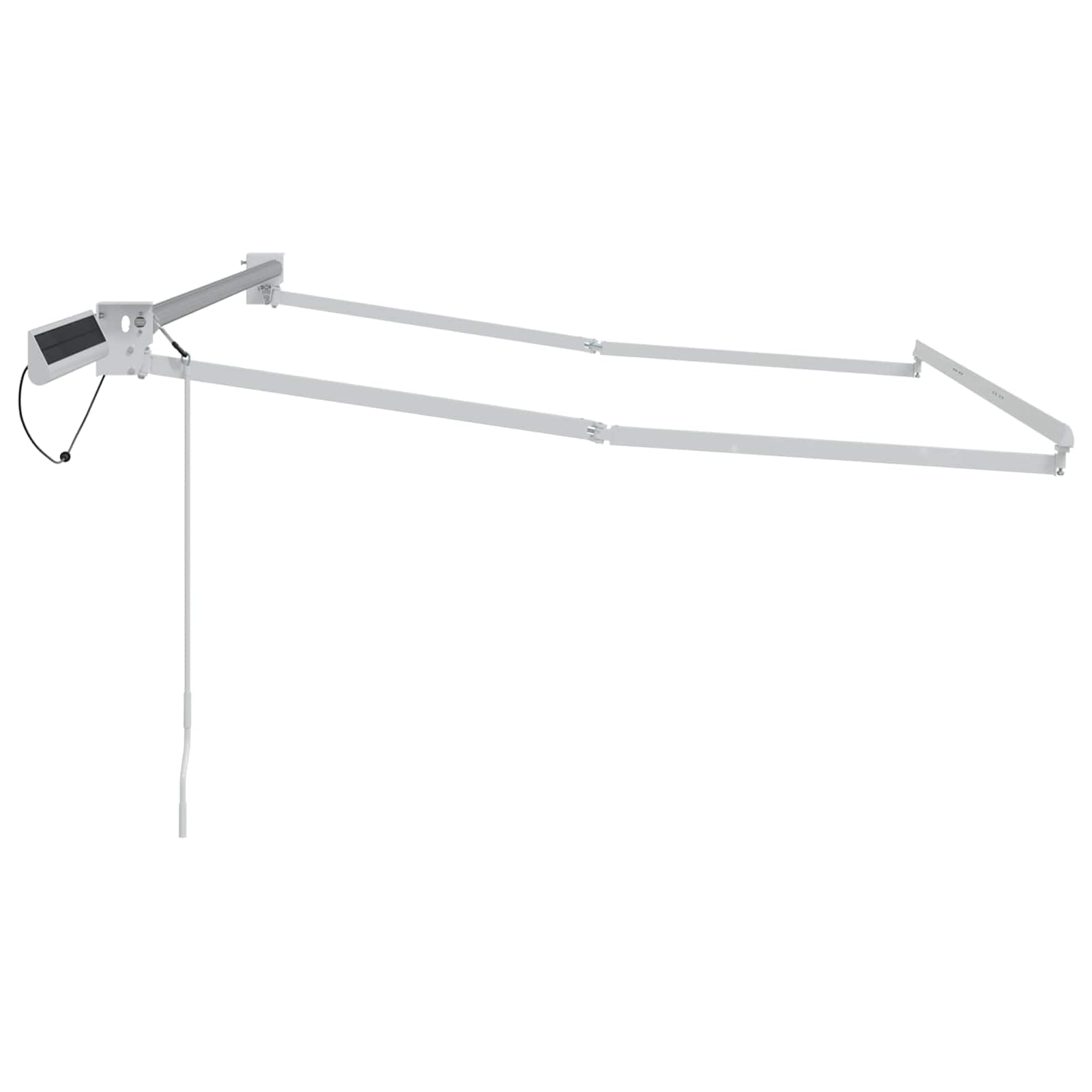 Cadre de Store rétractable électrique Blanc 3,5 x 2,5 m en Acier avec Panneau Solaire télécommande Bras rétractables pour ombrage extérieur Jardin terrasse Patio