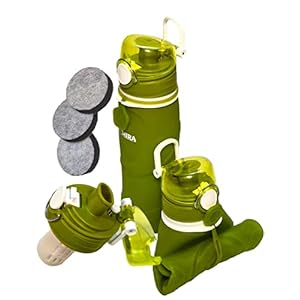 MIRA 750ml Faltbare Wasser Filter Flasche – Wasser Filter fürs Wandern, Camping, Survival und Reisen (750ml – Grün)