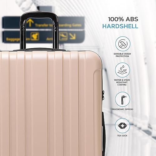 Flight Knight Premium Lightweight Suitcase Built In Tsa Lock 8 Spinner Wheels Abs Hard Shell Check In Highly Durable Luggage Large 765x52x30cm