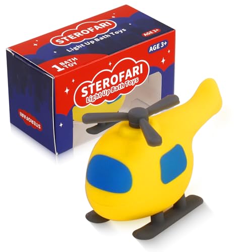 Sterofari Light Up Bath Toy -Helicopter , 100% Food Grade