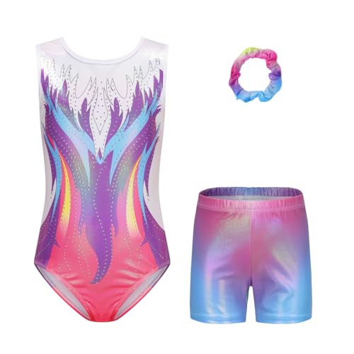 Justaucorps de gymnastique sans manches anti-frottement avec short