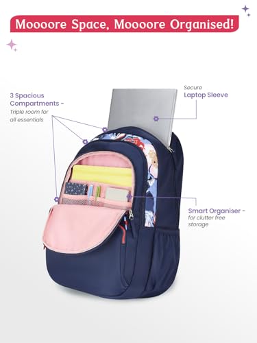 Image of Genie 19 inch Laptop Backpack for Women & Girls | Spacious Office, College & Travel Bag | Water Resistant, Multi-Compartment with Padded Laptop Sleeve