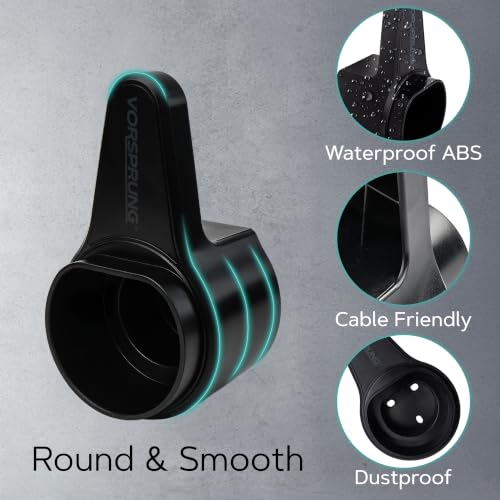 Image of VORSPRUNG Type 2 EV Charger Holder - Universal | Strong Organiser Cable Holder Type 2 Wall Bracket, EV Charging Cable Tie Organiser, Compatible - T2 - Industrial Strength ABS (UK)