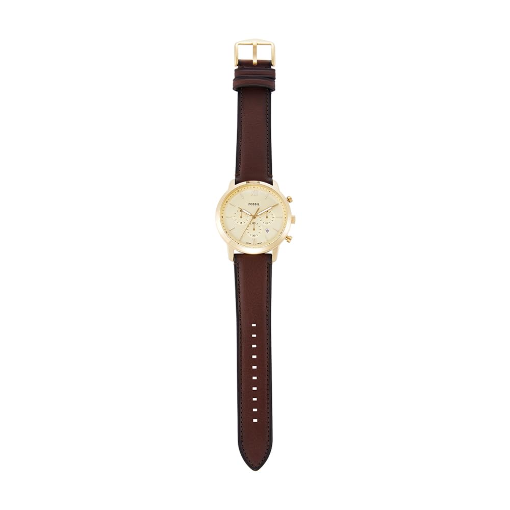 FOSSIL Neutra Uhr für Herren, Quarz-Chronographenwerk mit Lederarmband