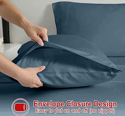 Miniatura 6 de Juego de fundas de almohada, juego de 2 piezas, fundas de almohada de bambú de lujo, ultra suaves, de ajuste fácil, sábanas refrescantes y