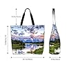 BLWSLC grand teton national park pattern tote shoulder bag, travel duffel bag for daily shopping, beach and fitness #5