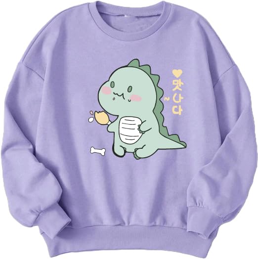 ABSOLUTE DEFENSE Cute Dinosaur Sweatshirt Hoodie Women Girl Casual Stylish Latest Black Lavender Pink White 399 499 Under