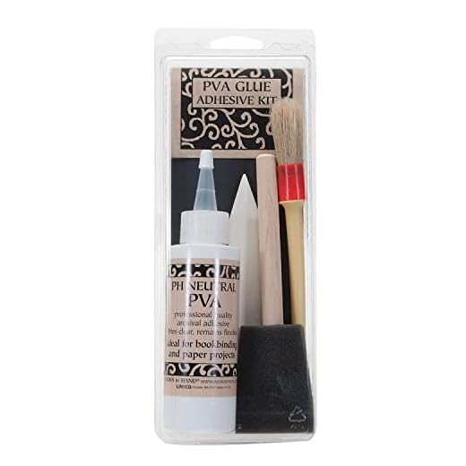 Books by Hand Archival PVA Glue Adhesive Kit for Bookbinding, Scrapbooking, Journaling, Craft Making, Projects. Includes PVA Glue, Glue & Foam Brush, Bone Folder, Container.