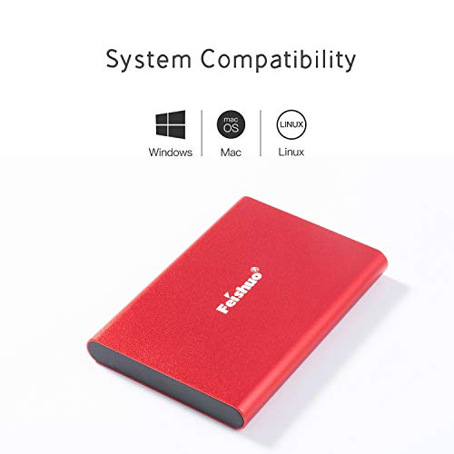 FEISHUO Tragbare externe Festplatte 1 TB, HDD USB 3.0 für PC, Mac, Windows, Linux, Android OS (1T, Rot) – Bild 4