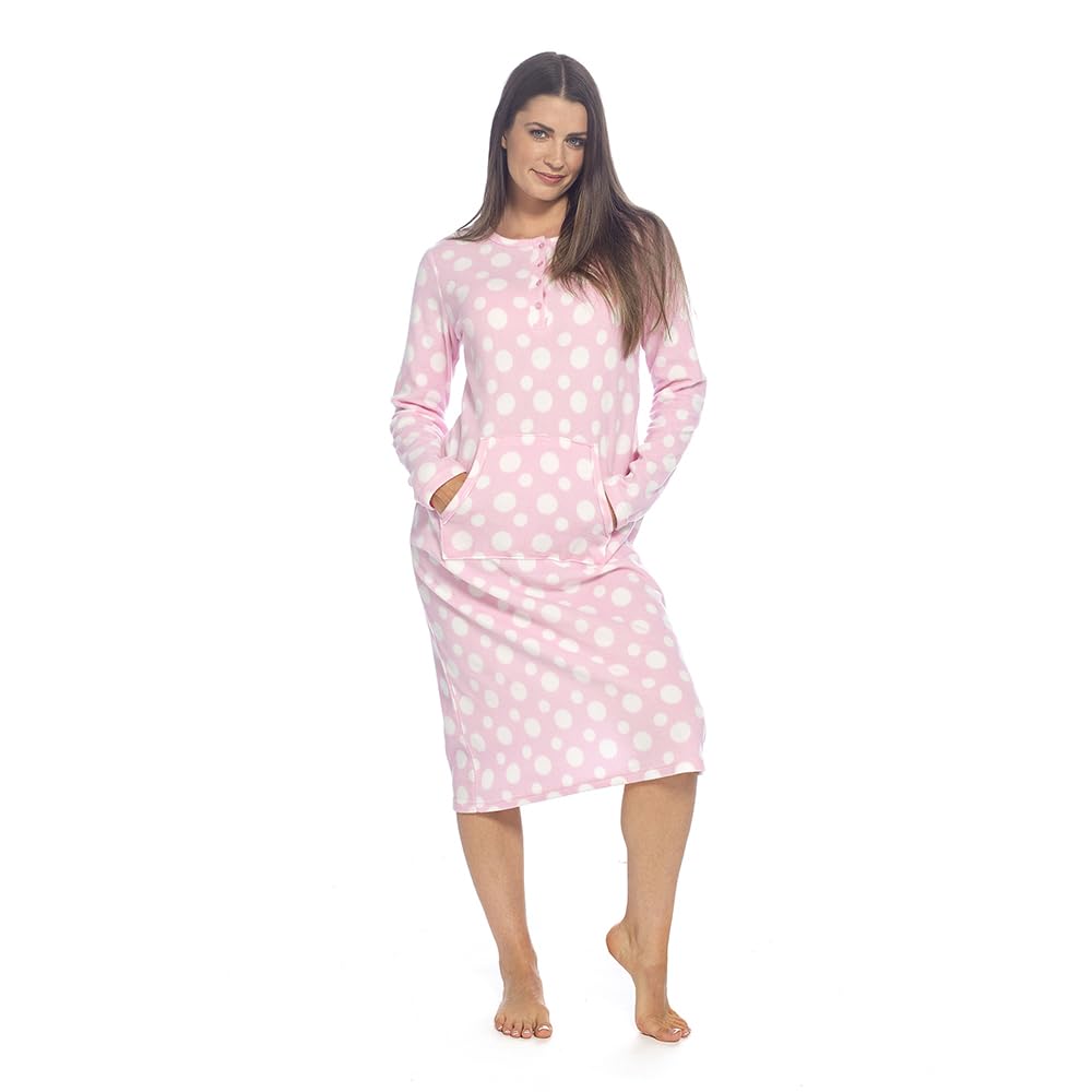 Undercover Ladies Polar Fleece Nightie LN469 Pink Spot 22-24