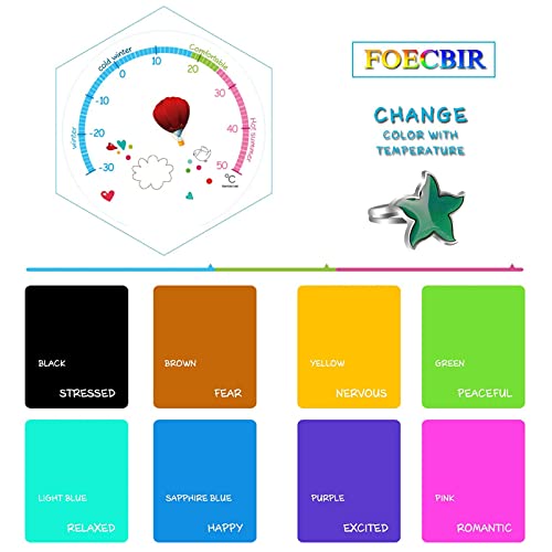 Foecbir Mood Ring Adjustable Size Color Changing Mood Rings For Kids Girls And Boys Birthday Party Favors Christmas The Decorations (Starfish) #TOP2