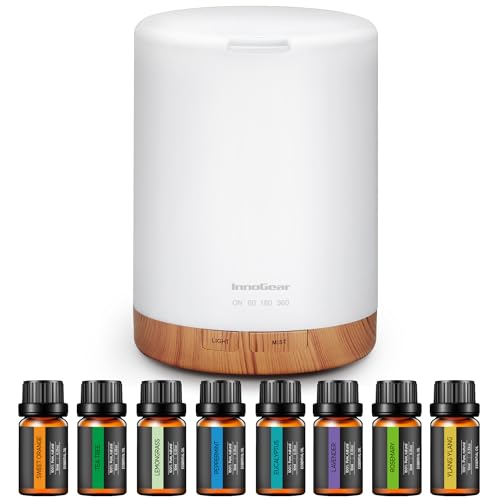 InnoGear Aromatherapy Diffuser & 8 Essential Oils Set, 300ml Premium 5-in-1 Ultrasonic Essential Oil...