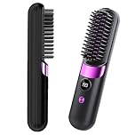 HRYYDS Go Brush Pro UK Cordless Hair Straightener Brush, Black