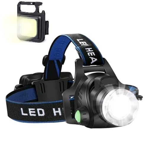 Headlamp, High Lumen USB Rechargeable LED Headlamps, Zoomable Lightweight 3 Modes Head Lamp, Adjustable IPX4 Waterproof Headlamp Flashlight for Adults, Hiking (Single Led Headlamp + KeyTorch) (B0C411LL9L) Amazon Price History, Amazon Price Tracker