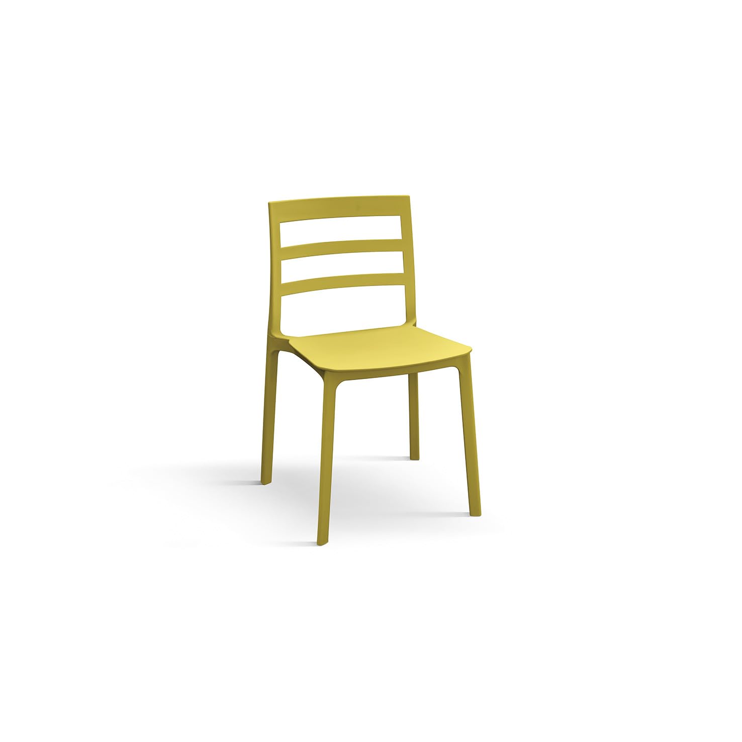 KONTE.DESIGN Set di 4 sedie MALAGA in polipropilene giallo