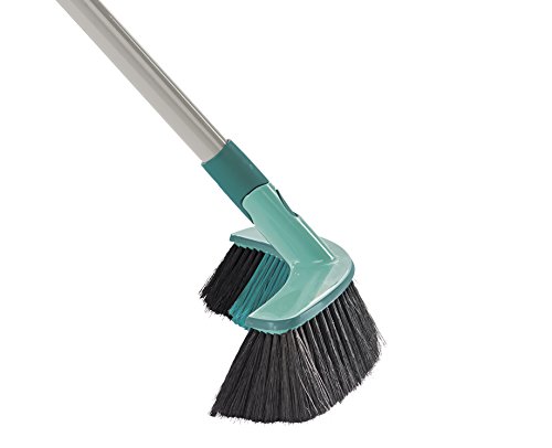 Leifheit Allroundbesen Xtra Clean Collect 30 cm, X-Borsten für gründlicheres Fegen, Kehrbesen mit Borsten aus Kunststofffaser, Feger ohne Stiel, Laminatbesen mit Sichelform und Click-System