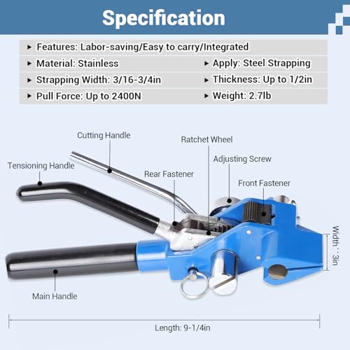 YouBXupup Steel Strapping Banding - Stainless Steel Banding Tool Band Coil 3/16